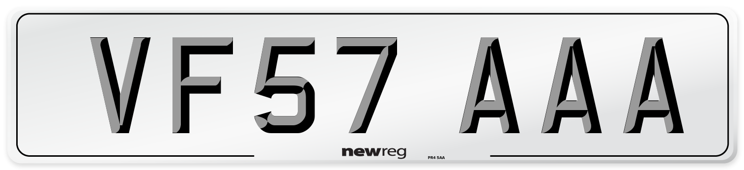 VF57 AAA Number Plate from New Reg